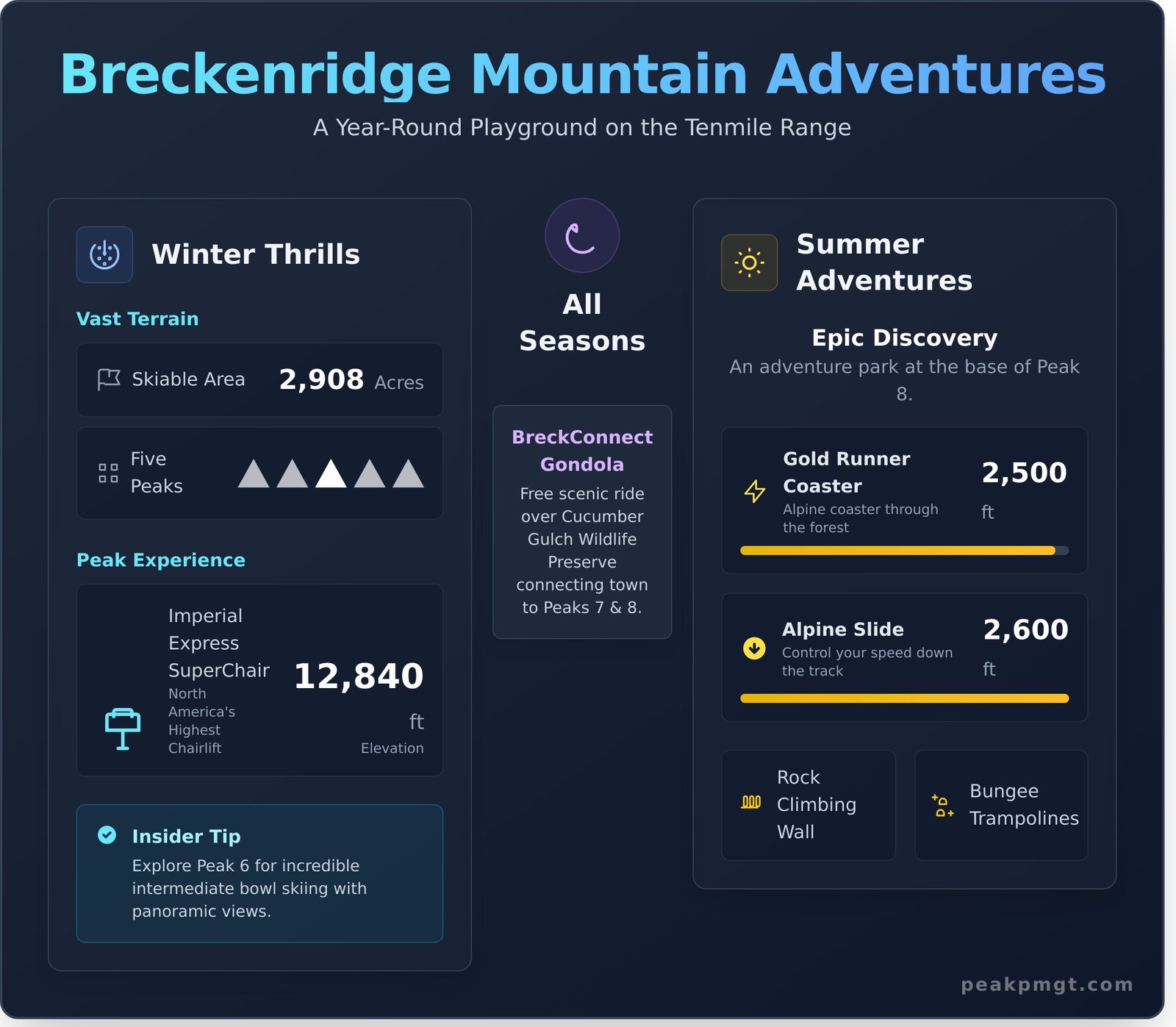 Top 15 Unforgettable Attractions in Breckenridge (For Every Season) - Infographic